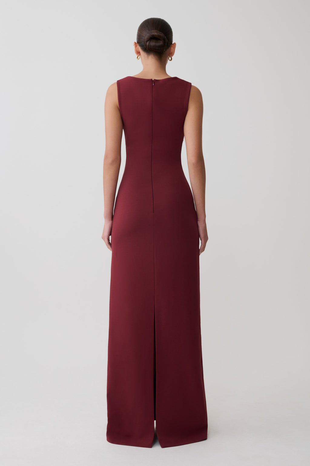 Rhea Detachable Cape Jersey Maxi Dress - Wine