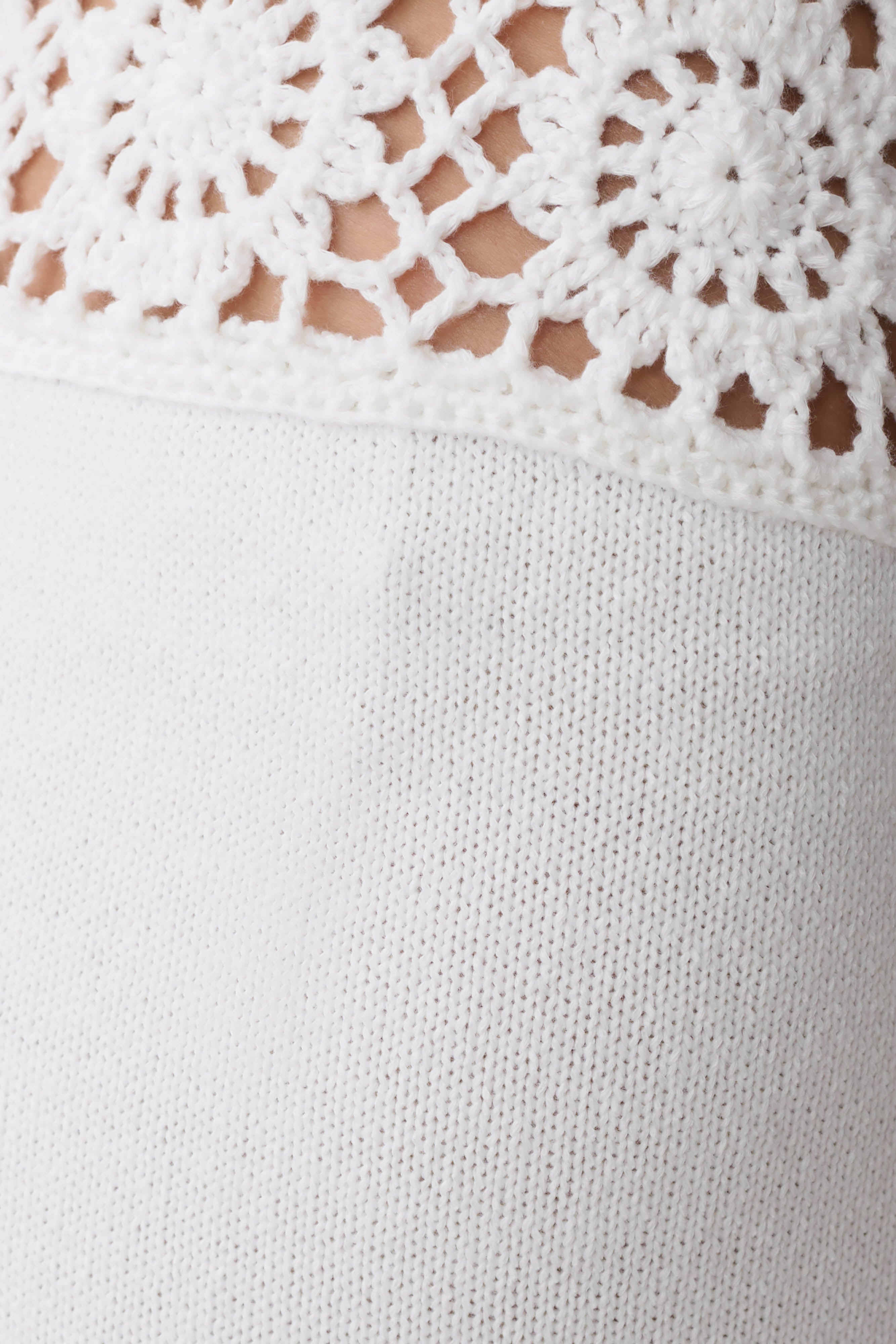 Miley Crochet Waistband Straight Leg Pant - Ivory