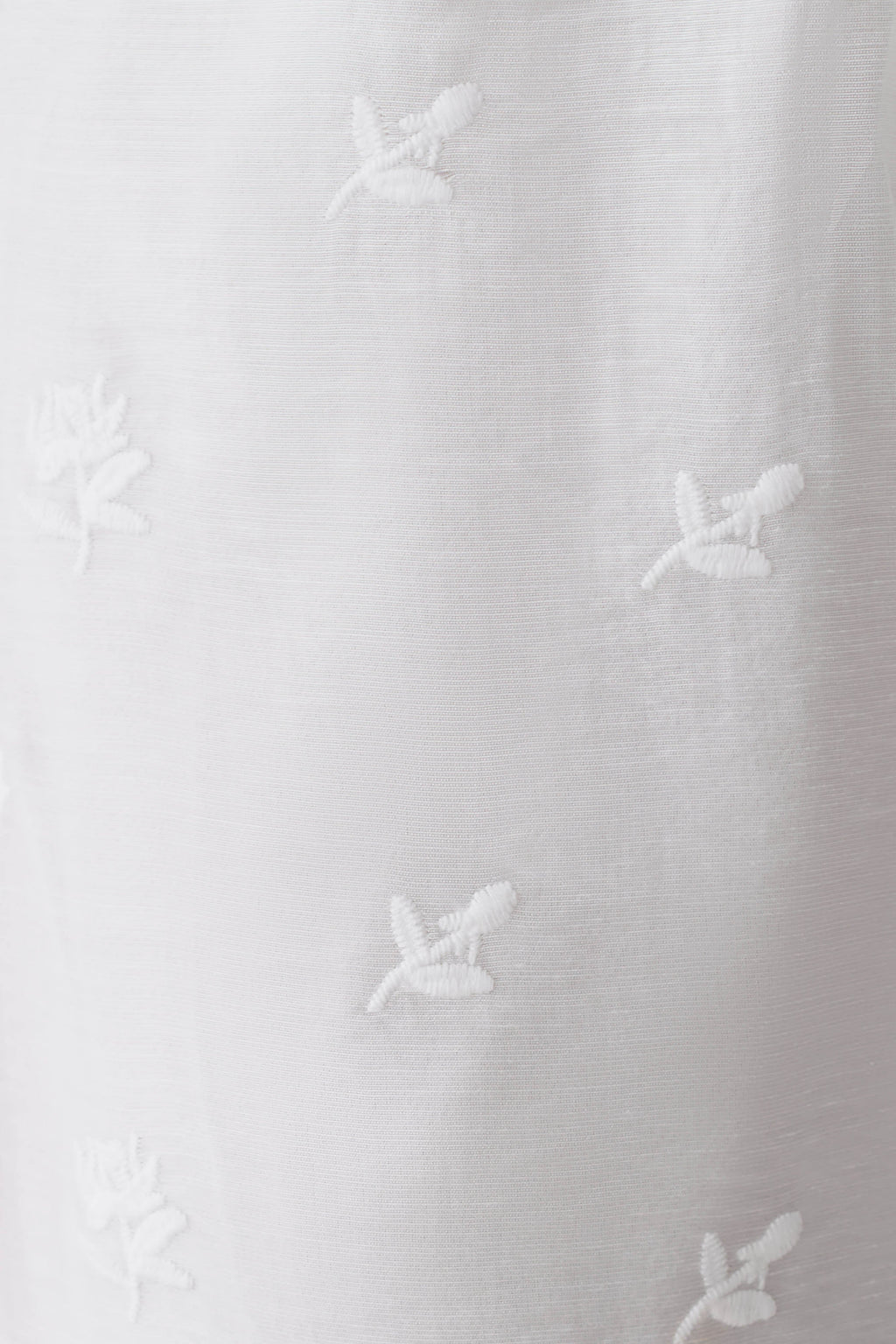 Vivian Tie Waist Embroidered Pant - White