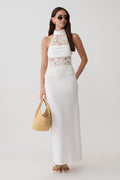 Tessie Knit & Crochet Maxi Dress - Ivory