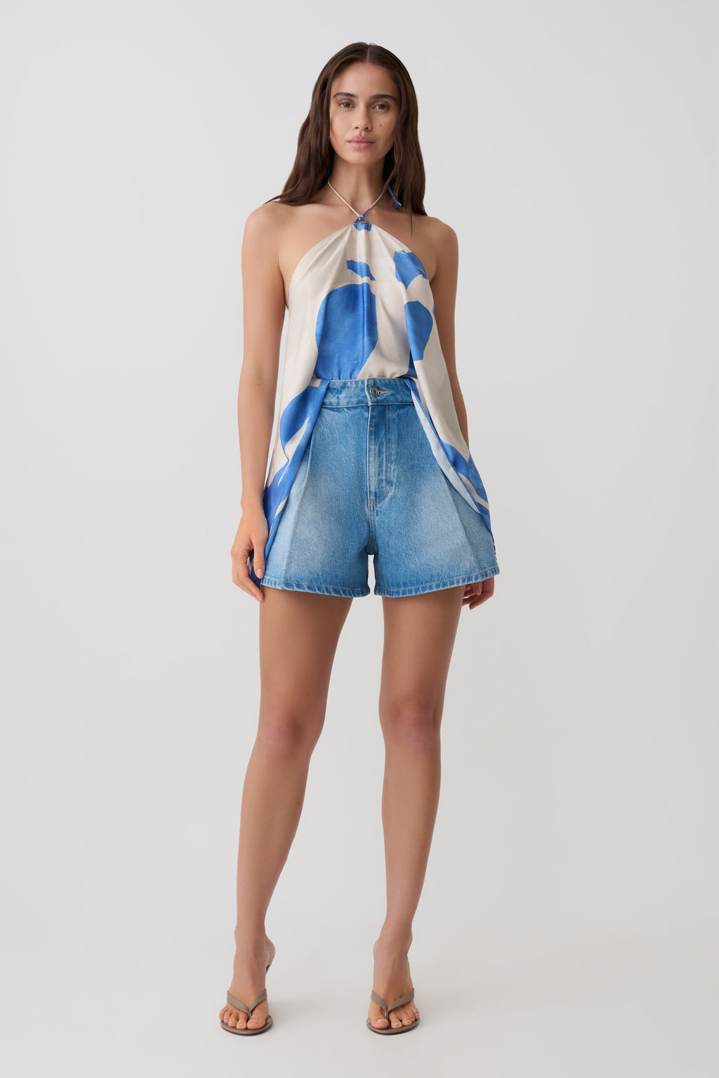 Jace A-Line Denim Shorts - Summer Blue