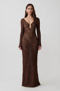 Chelsea Lurex Crochet Maxi Dress - Bronze