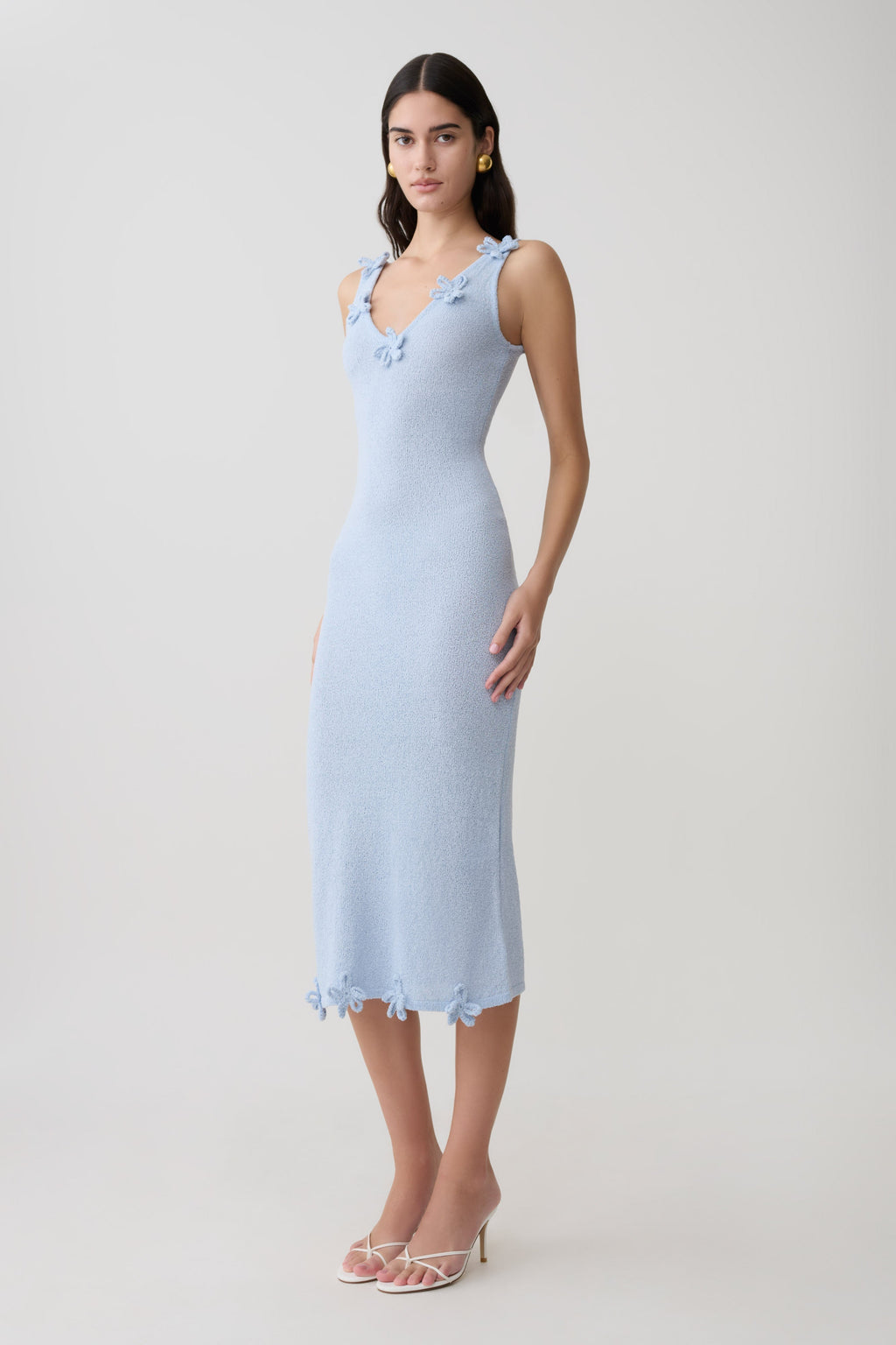 Rachael Knit Midi Dress - Light Blue