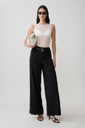 Arlo Wide Leg Suiting Trouser - Black