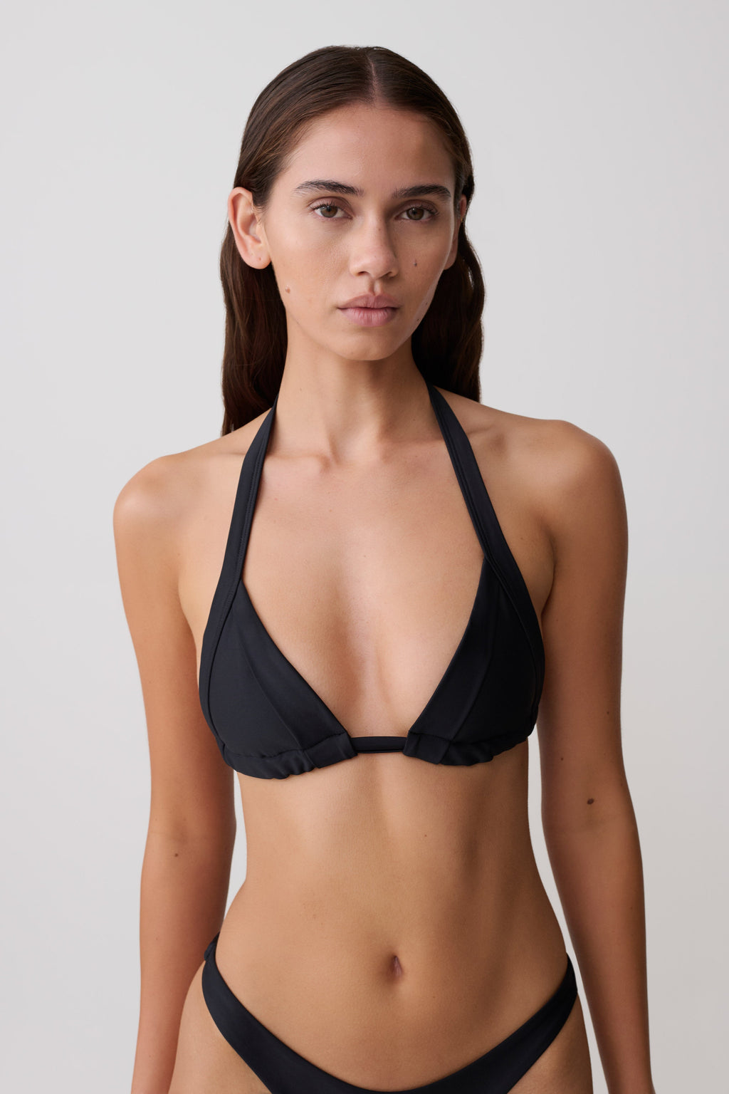 Fern Triangle Bikini Top - Black