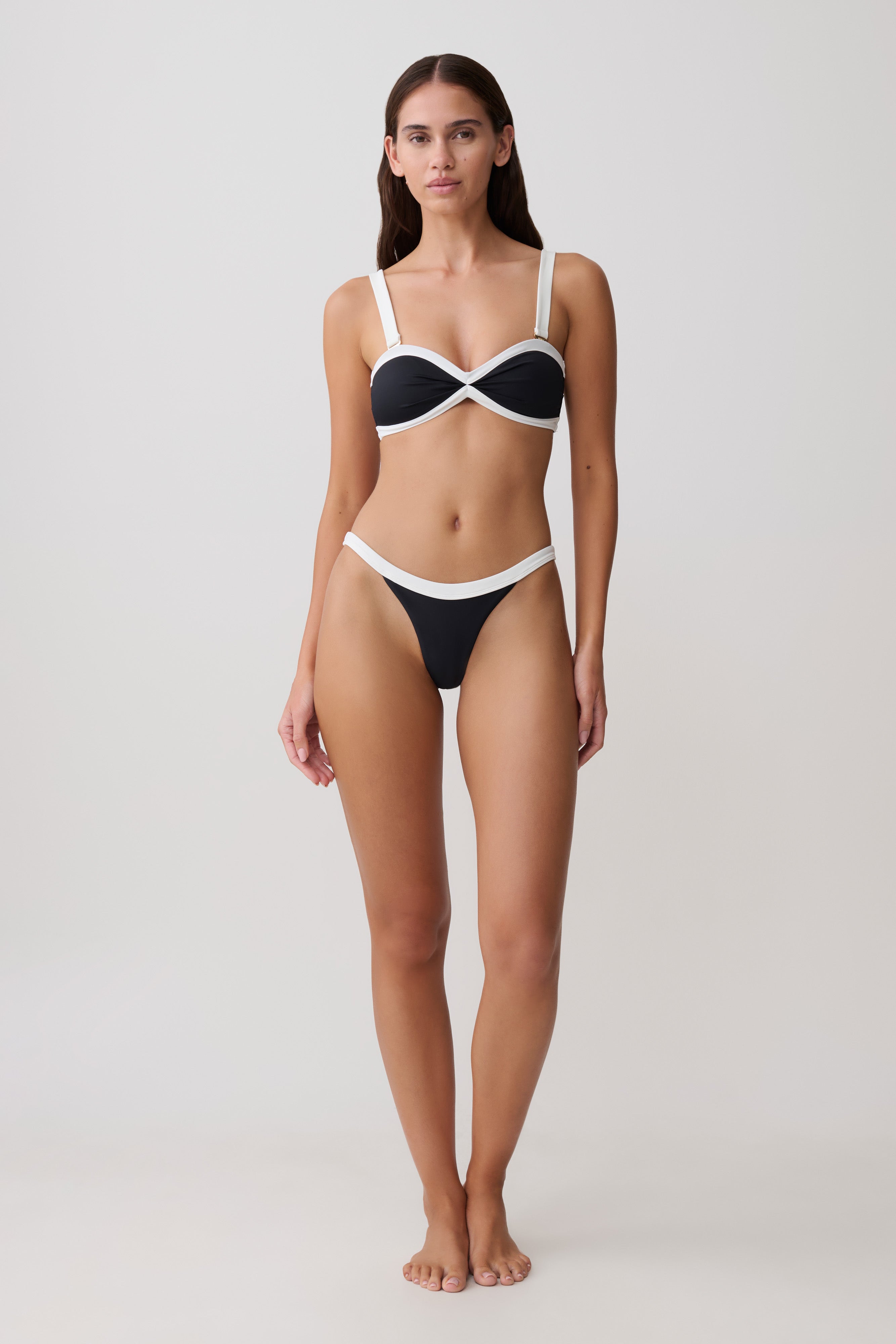 Isla Brazilian Bikini Bottom - Black/White