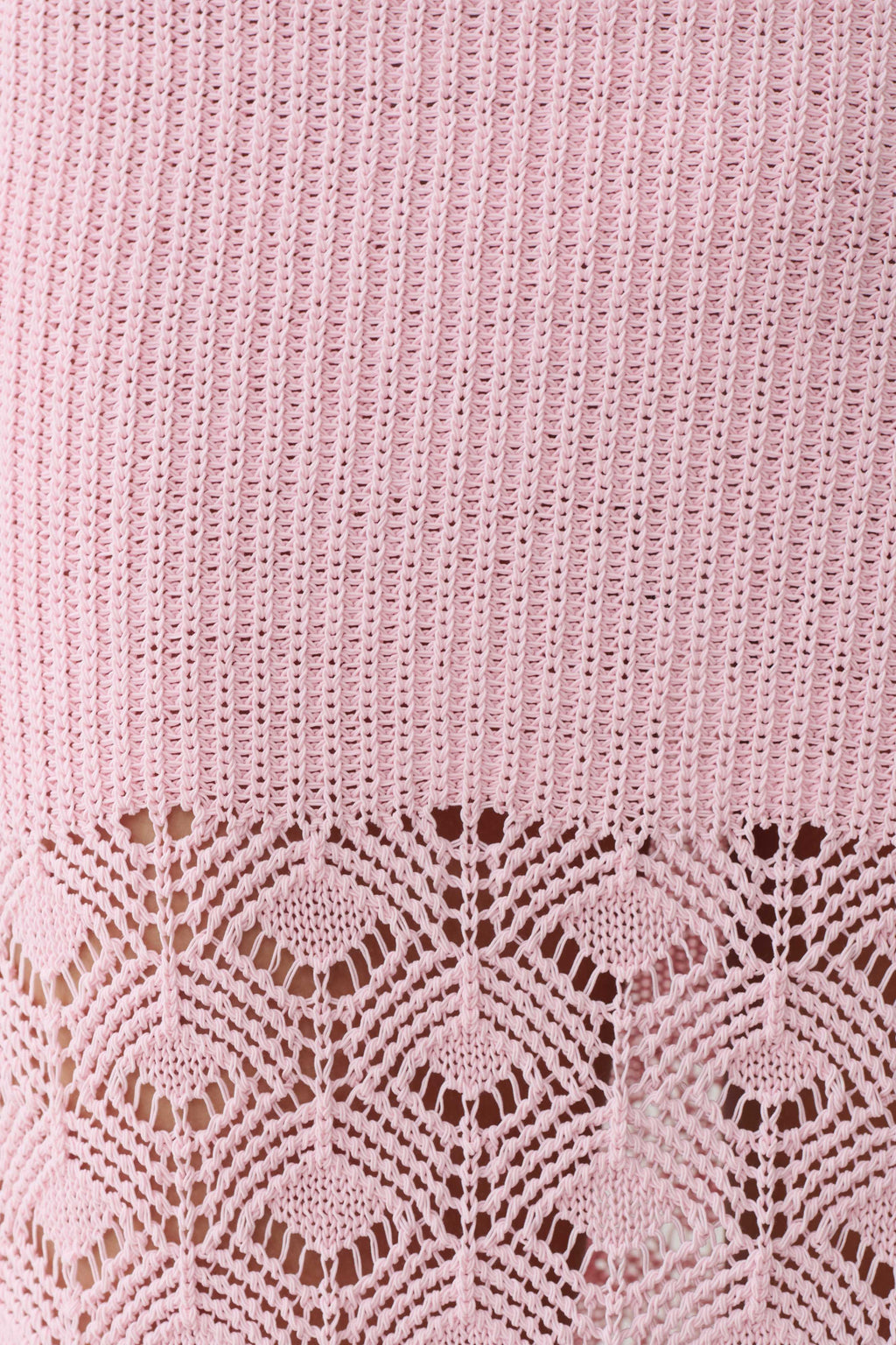 Atlantis Crochet Knit Midi Skirt - Baby Pink