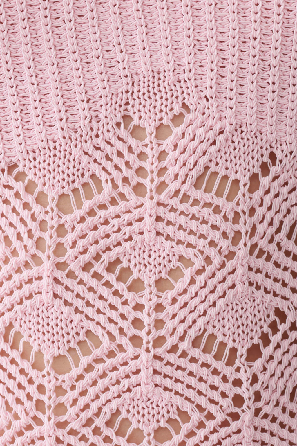 Atlantis Crochet Knit Top - Baby Pink