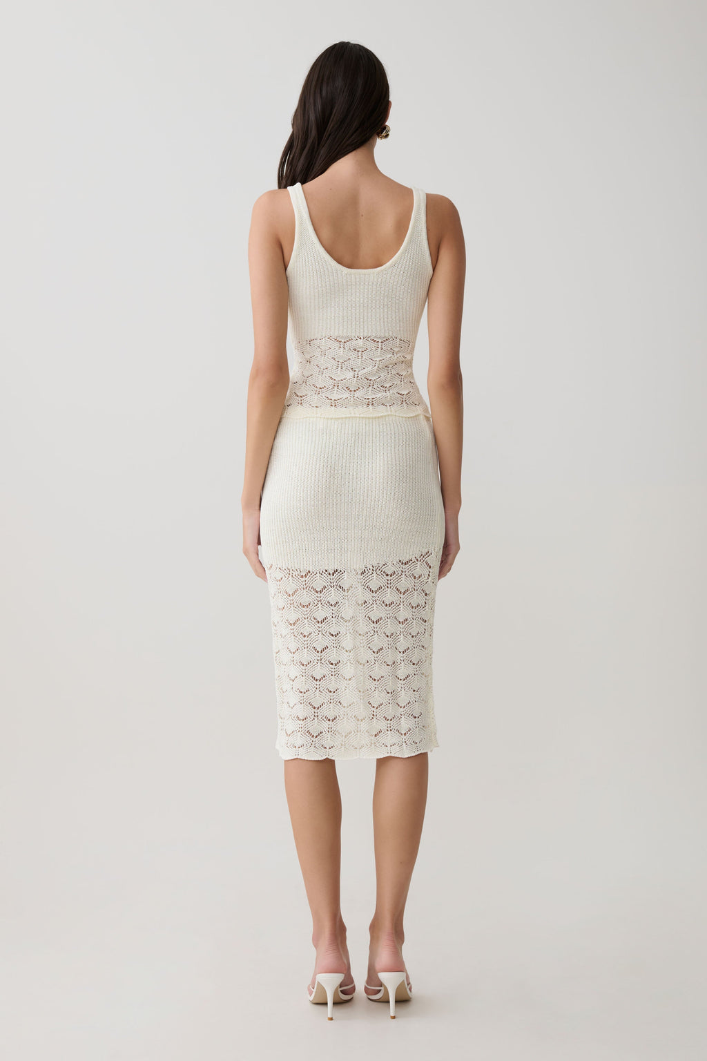 Atlantis Crochet Knit Top - White