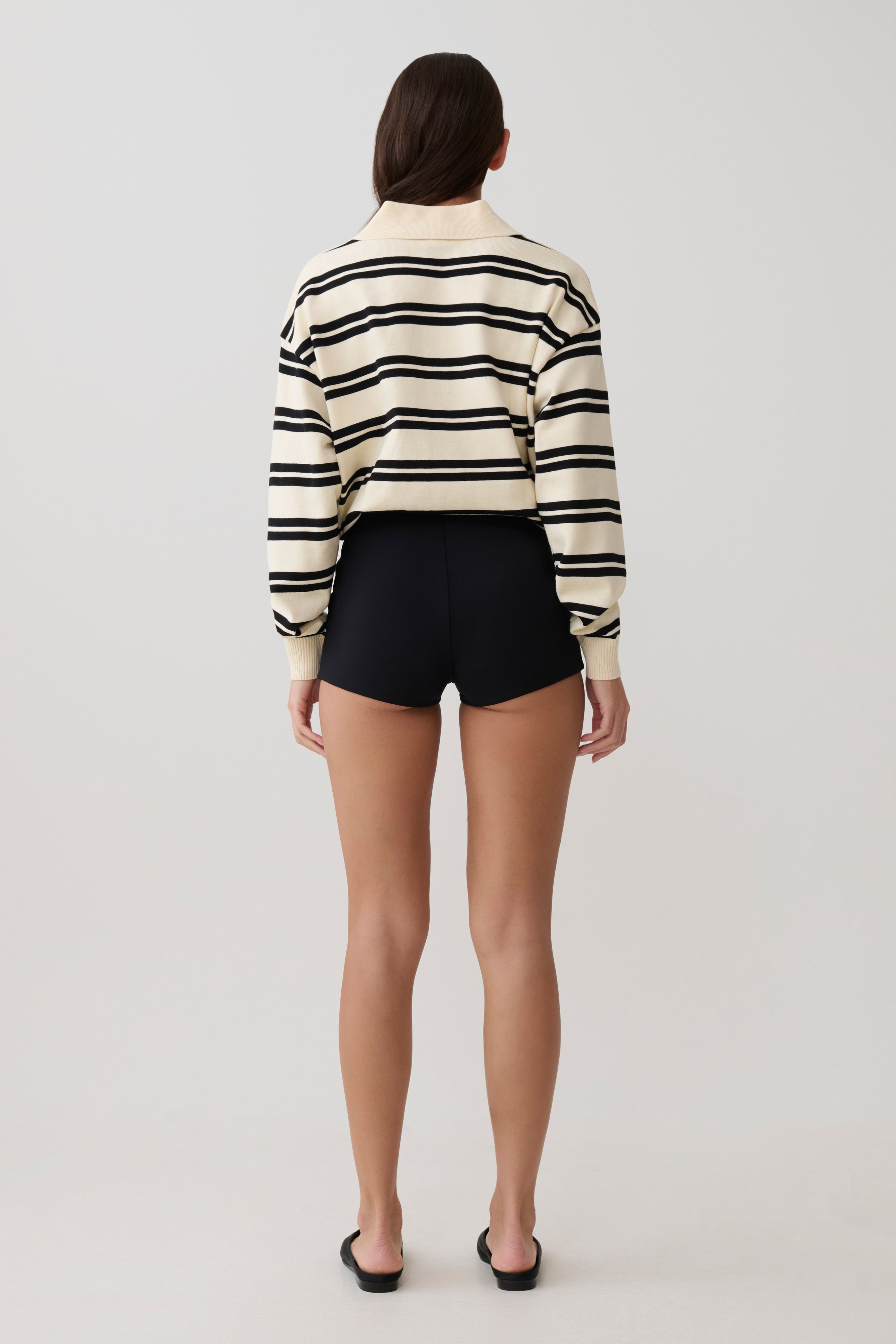Philly Stripe Long Sleeve Knit Jumper - Ivory/Black