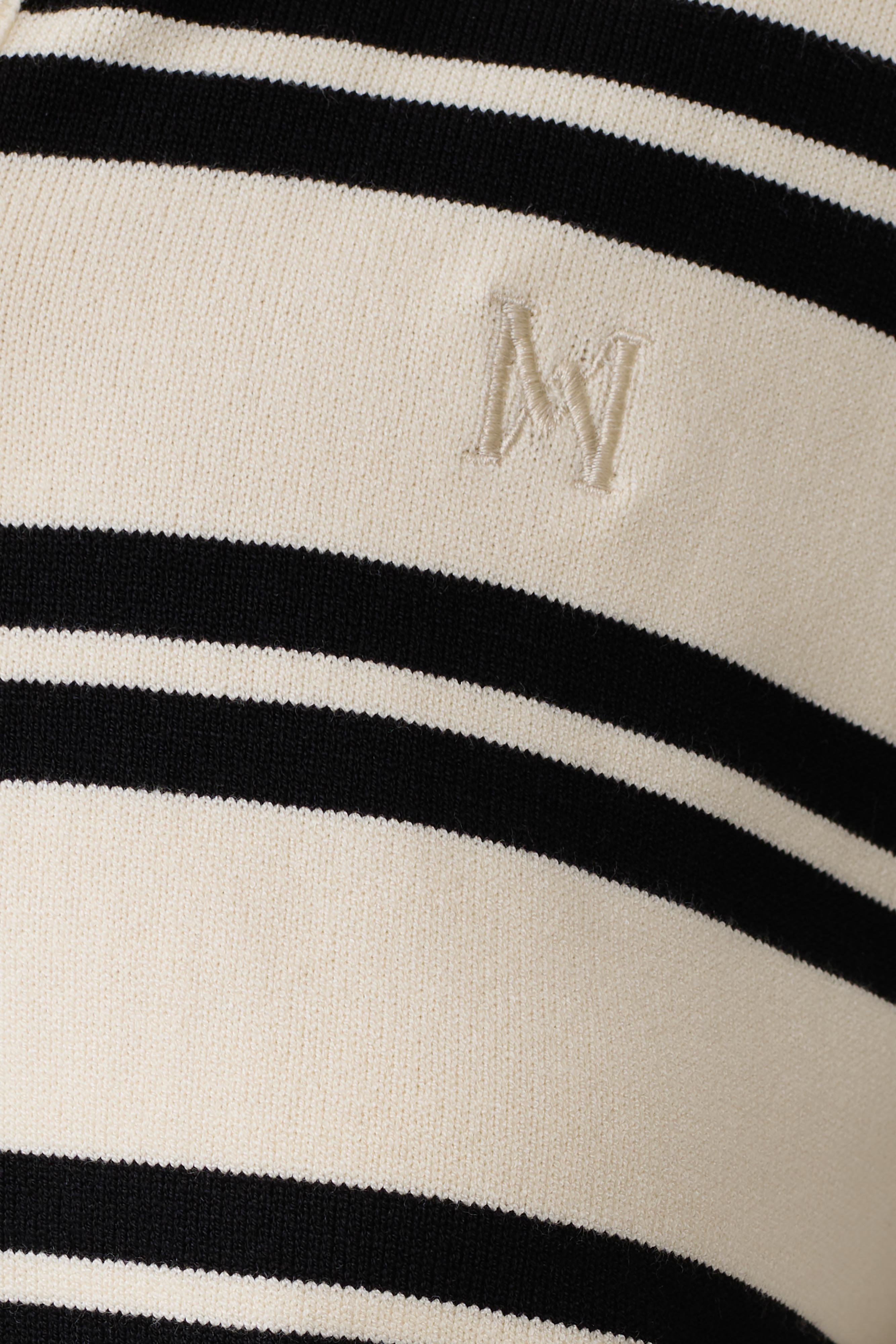 Philly Stripe Long Sleeve Knit Jumper - Ivory/Black