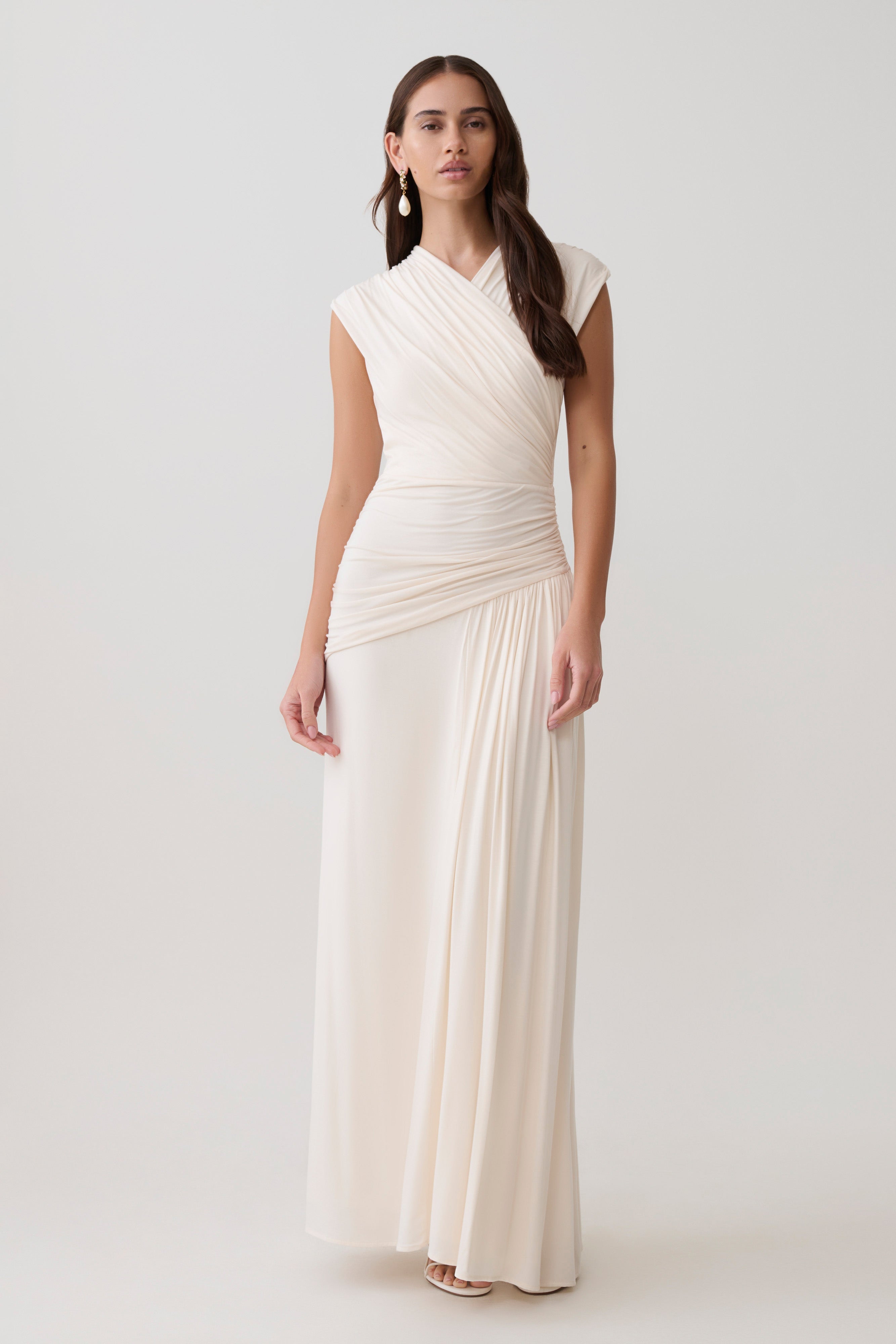 Winslow Cross Over Modal Maxi Dress - Ivory
