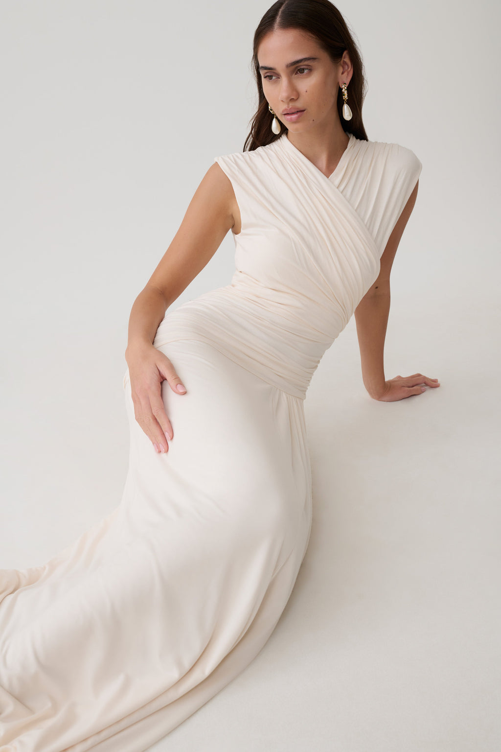 Winslow Cross Over Modal Maxi Dress - Ivory