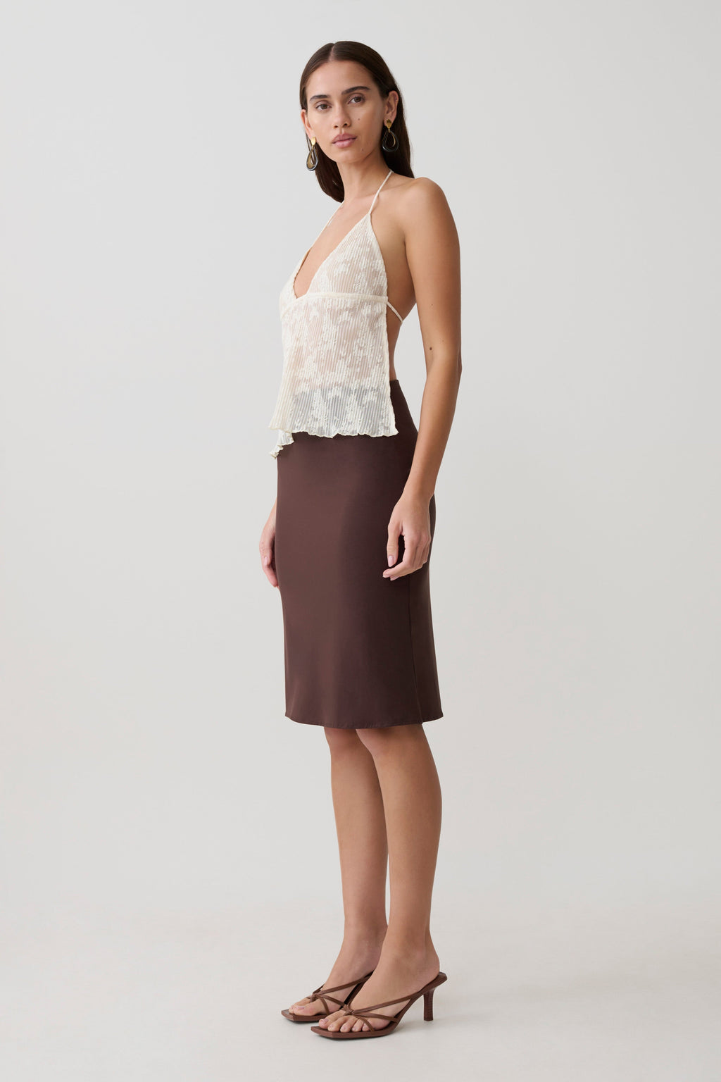 Greer Knee Length Skirt - Espresso