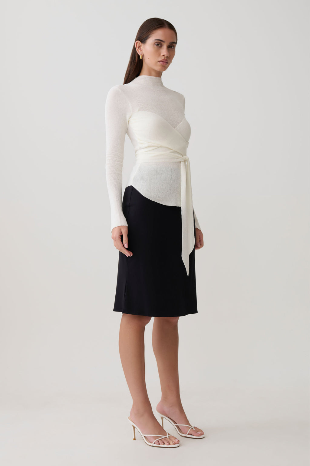 Lawson Wrap Knit Long Sleeve Top - White