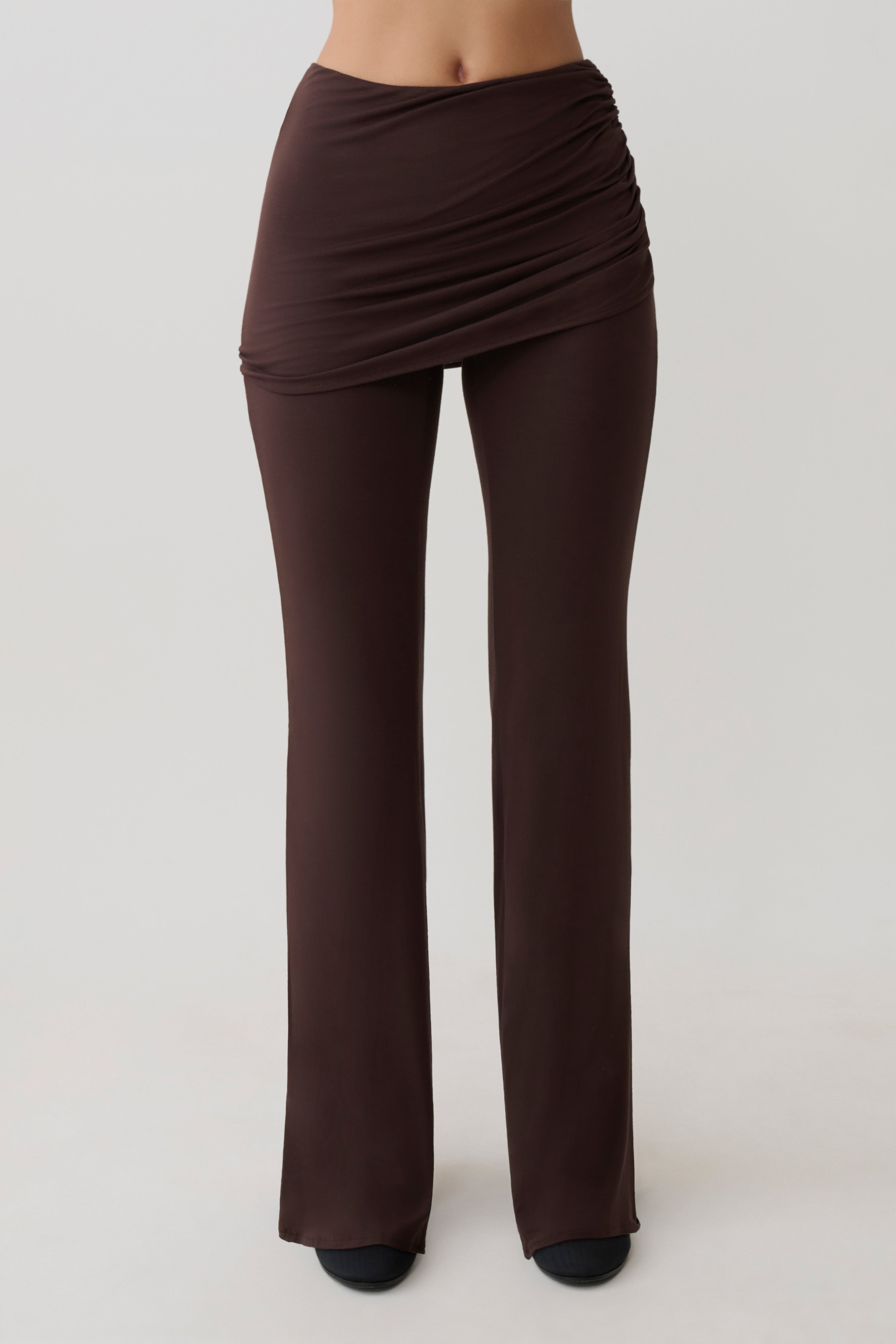 Keaton Modal Straight Leg Overlay Pant - Espresso