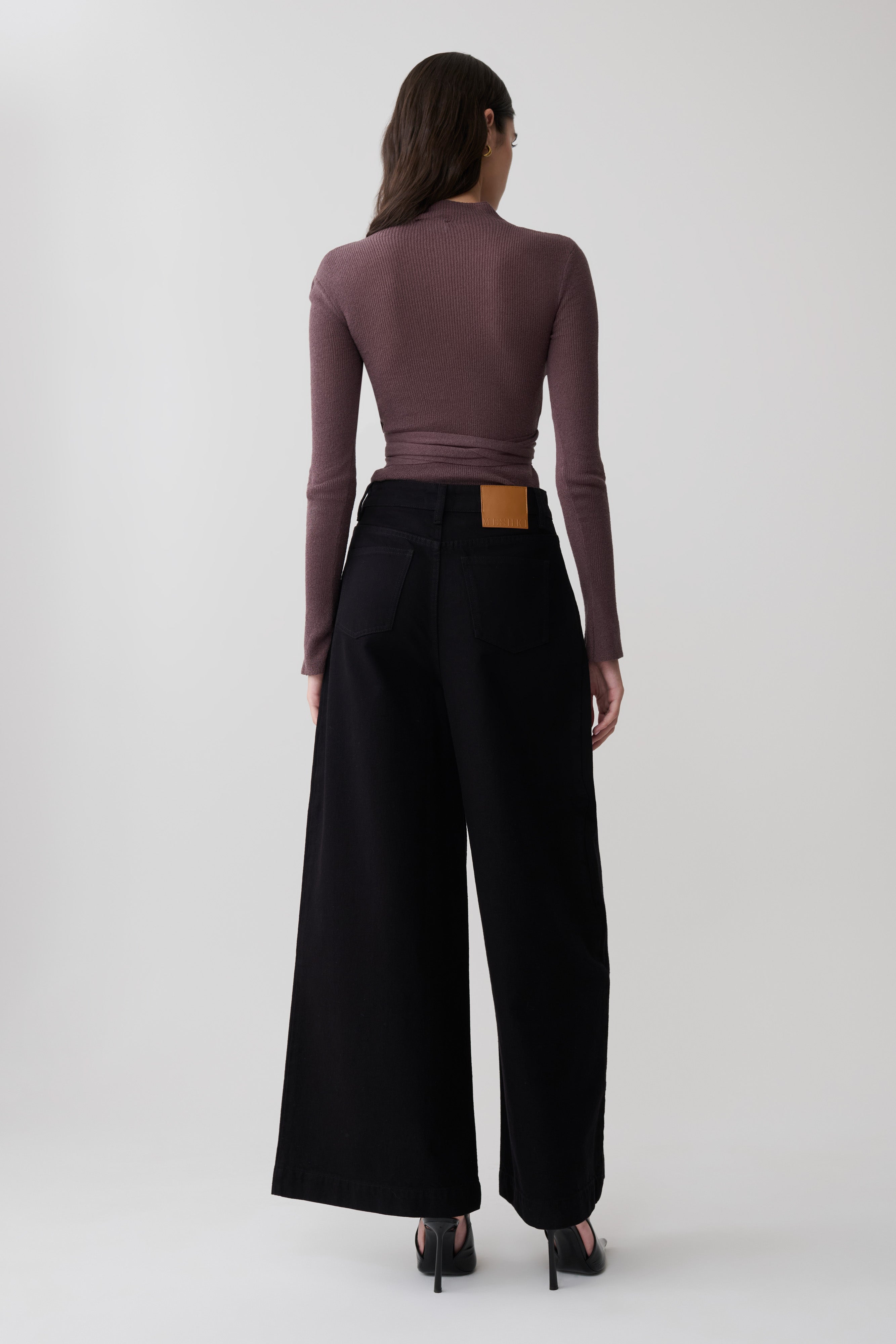 Lawson Wrap Knit Long Sleeve Top - Peppercorn
