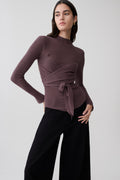 Lawson Wrap Knit Long Sleeve Top - Peppercorn