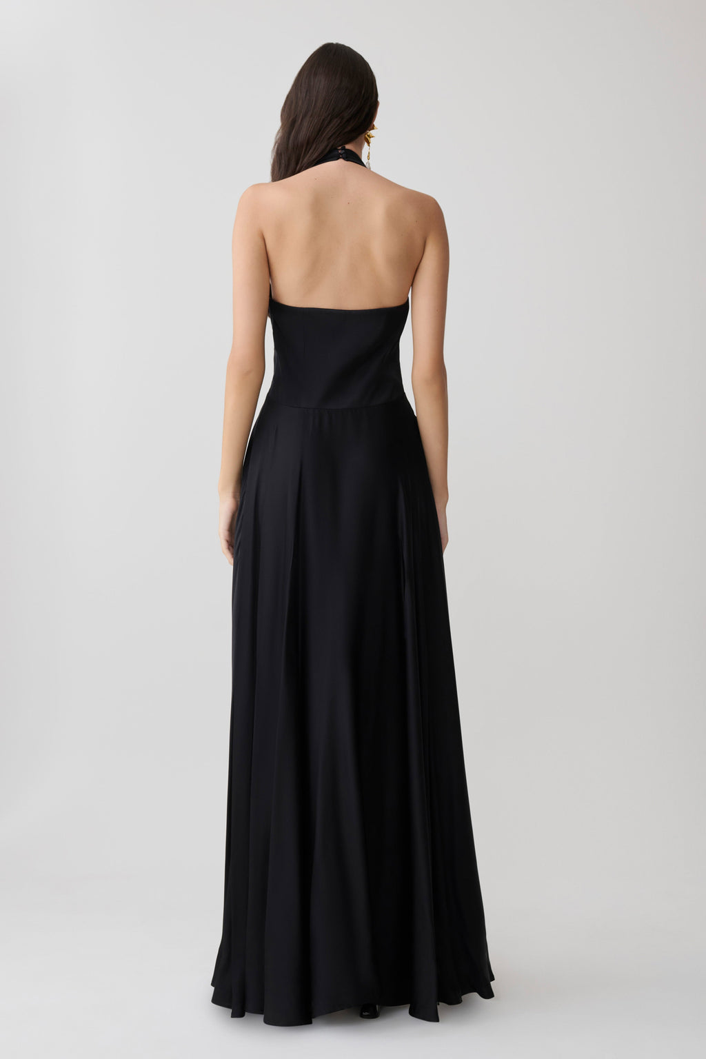 Rebecca Halter Buttoned Maxi Dress - Black
