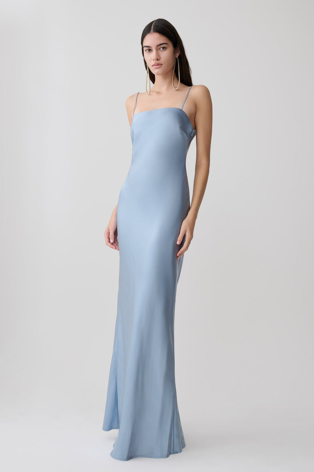 Martinne Chiffon Cape Maxi Dress - Arctic Blue
