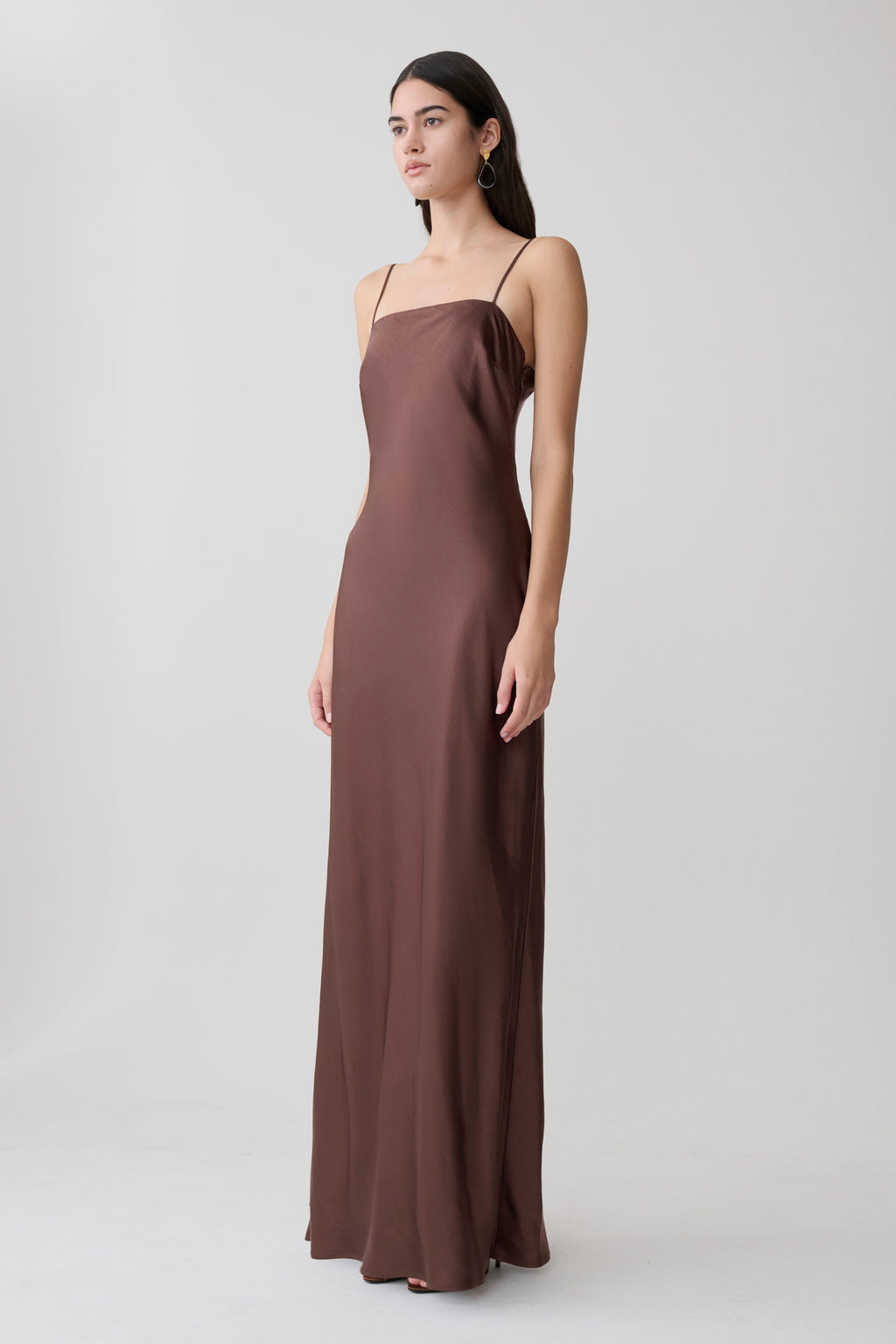 Martinne Chiffon Cape Maxi Dress - Mocha