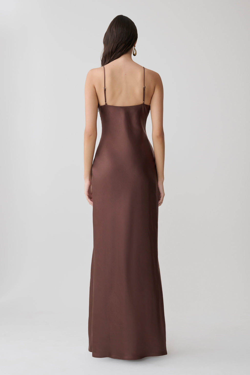 Martinne Chiffon Cape Maxi Dress - Mocha
