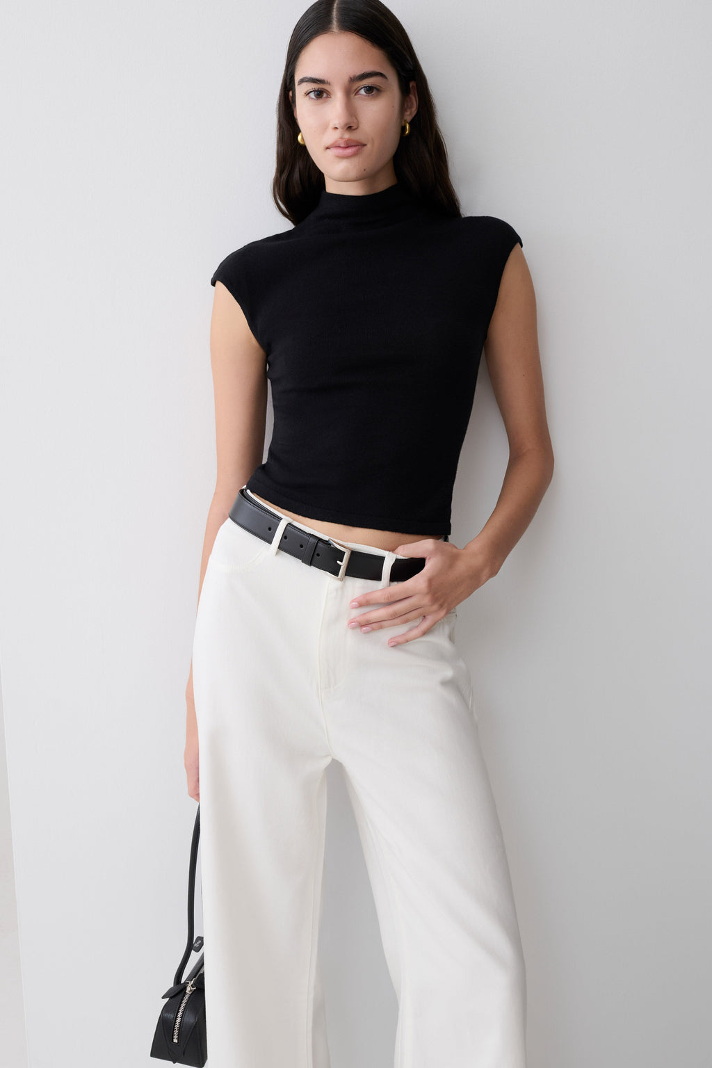 Sonny Short Sleeve Knit Top - Black