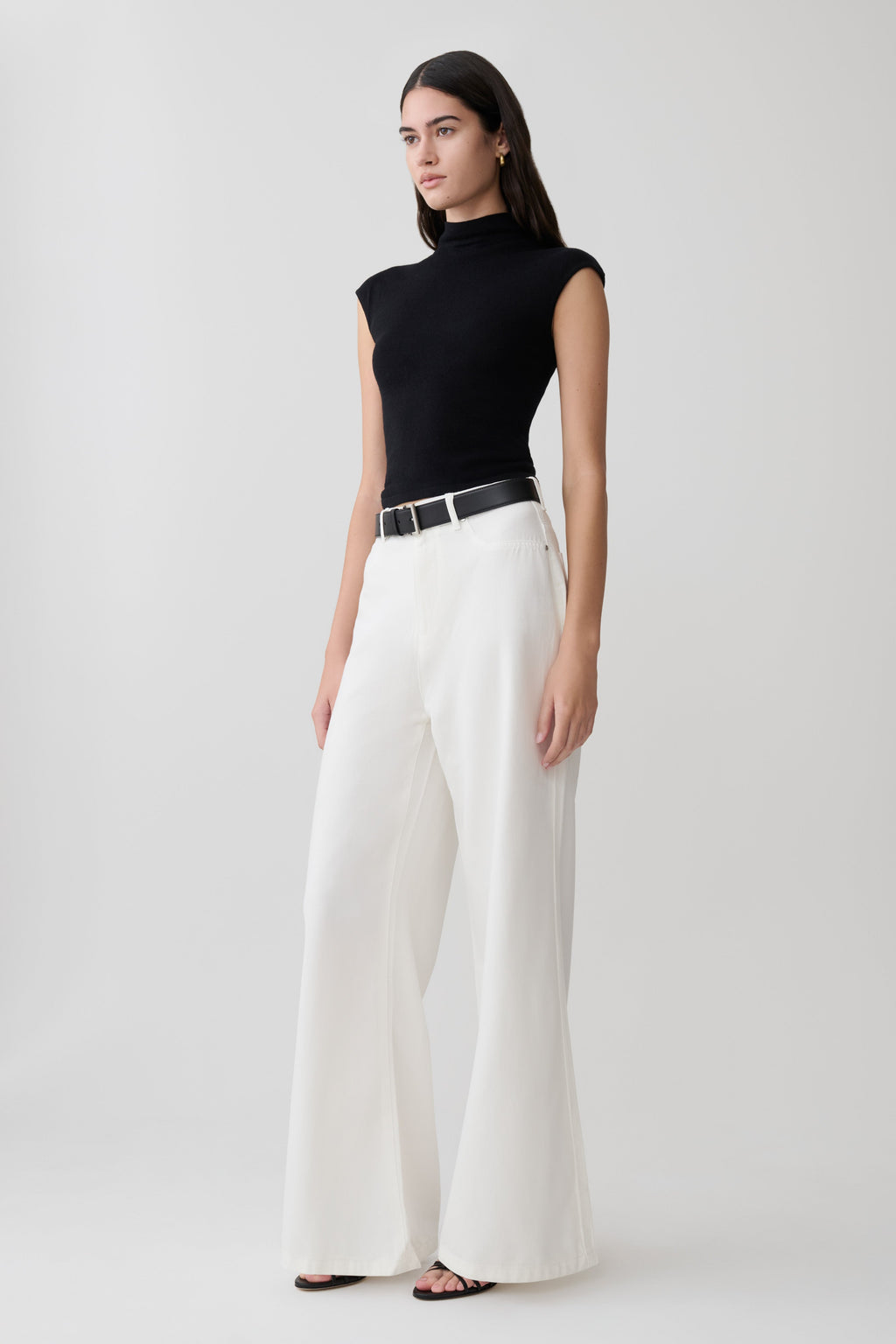 Shae Wide Leg Denim Jeans - White