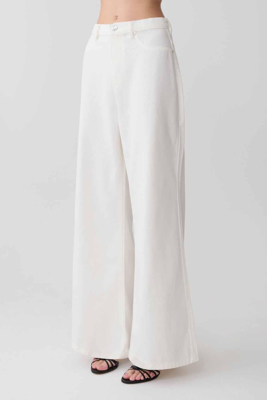 Shae Wide Leg Denim Jeans - White