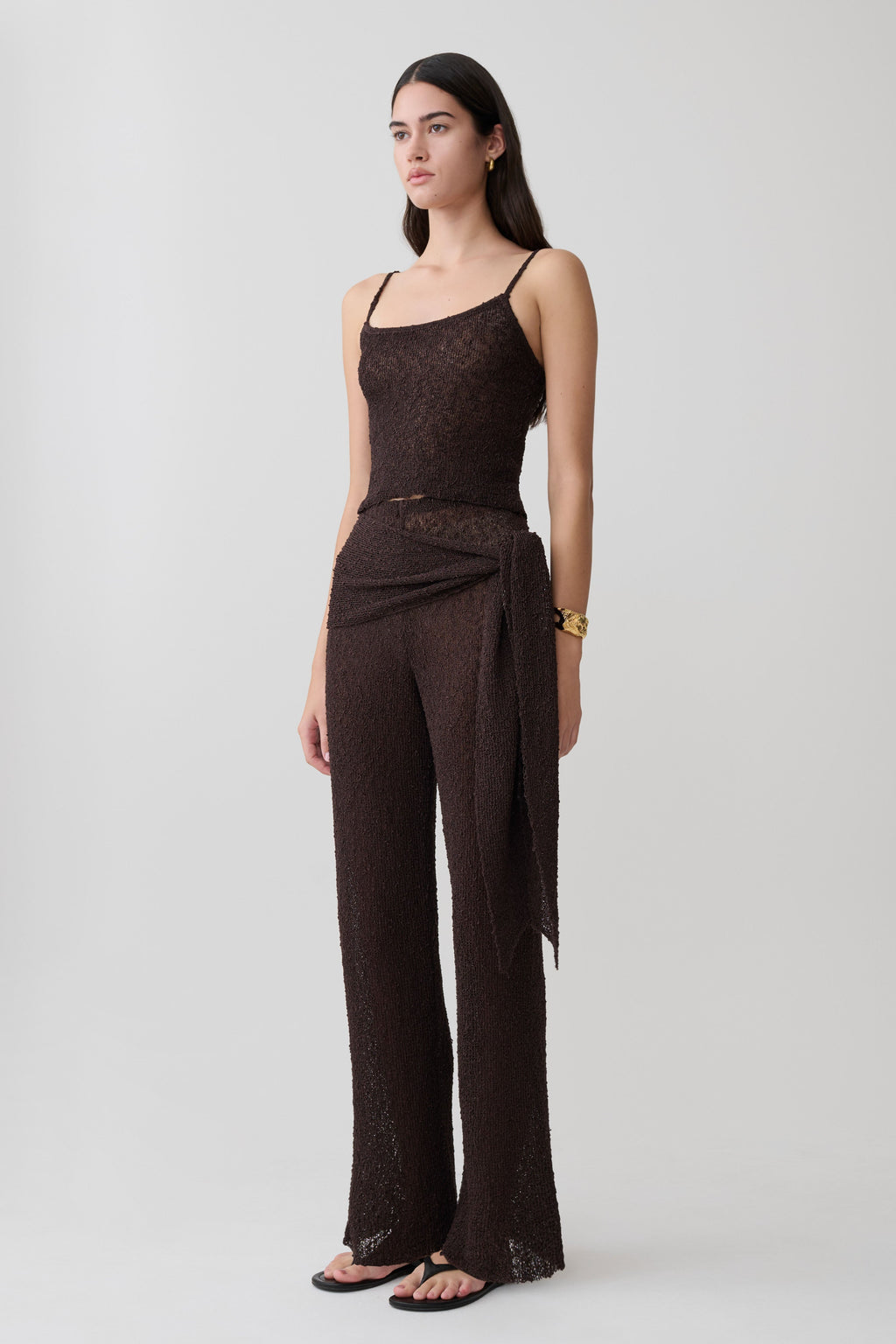 Mattais Boucle Knit Pants - Dark Chocolate