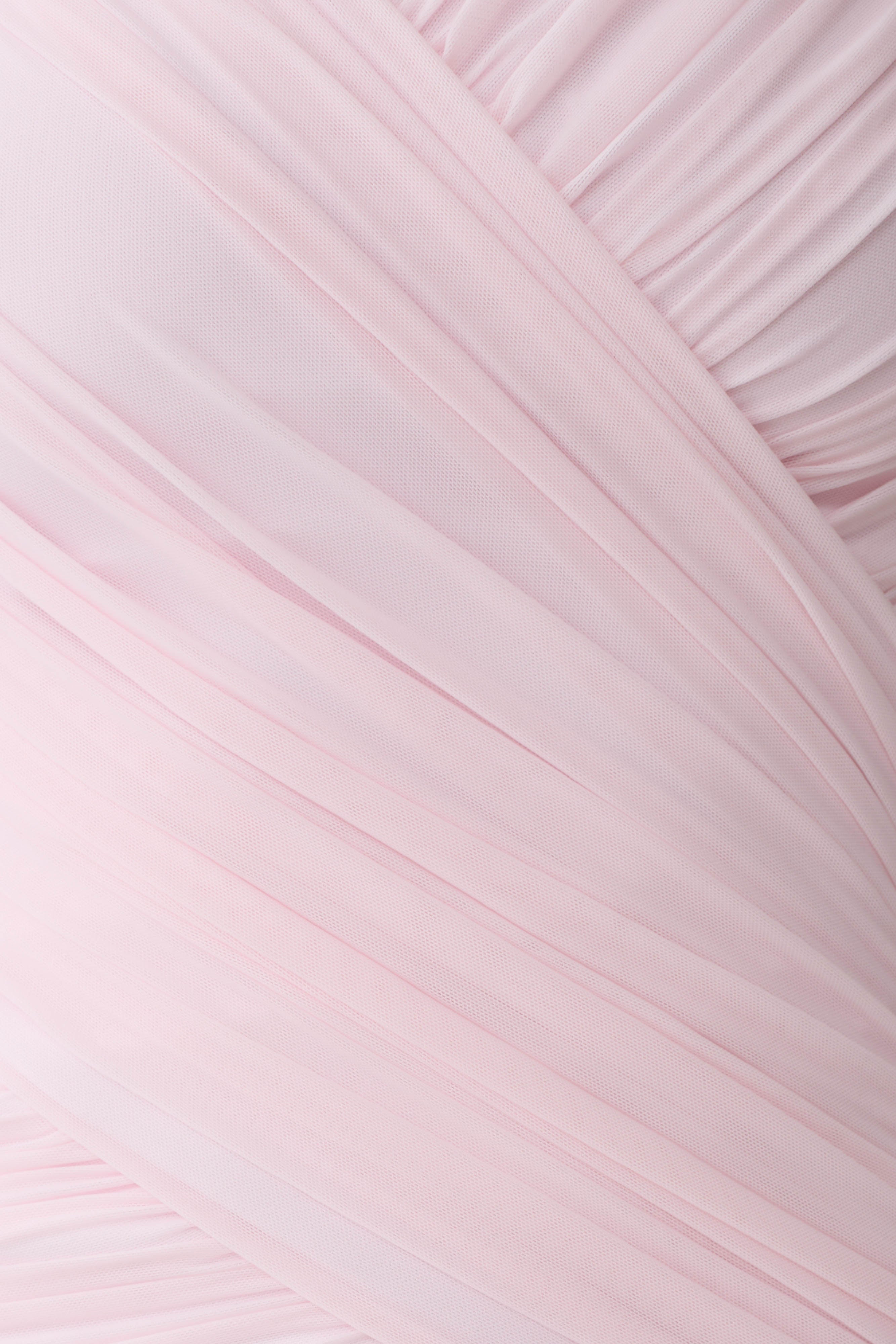 Monet Strapless Ruched Mesh Maxi Dress - Ballet Pink