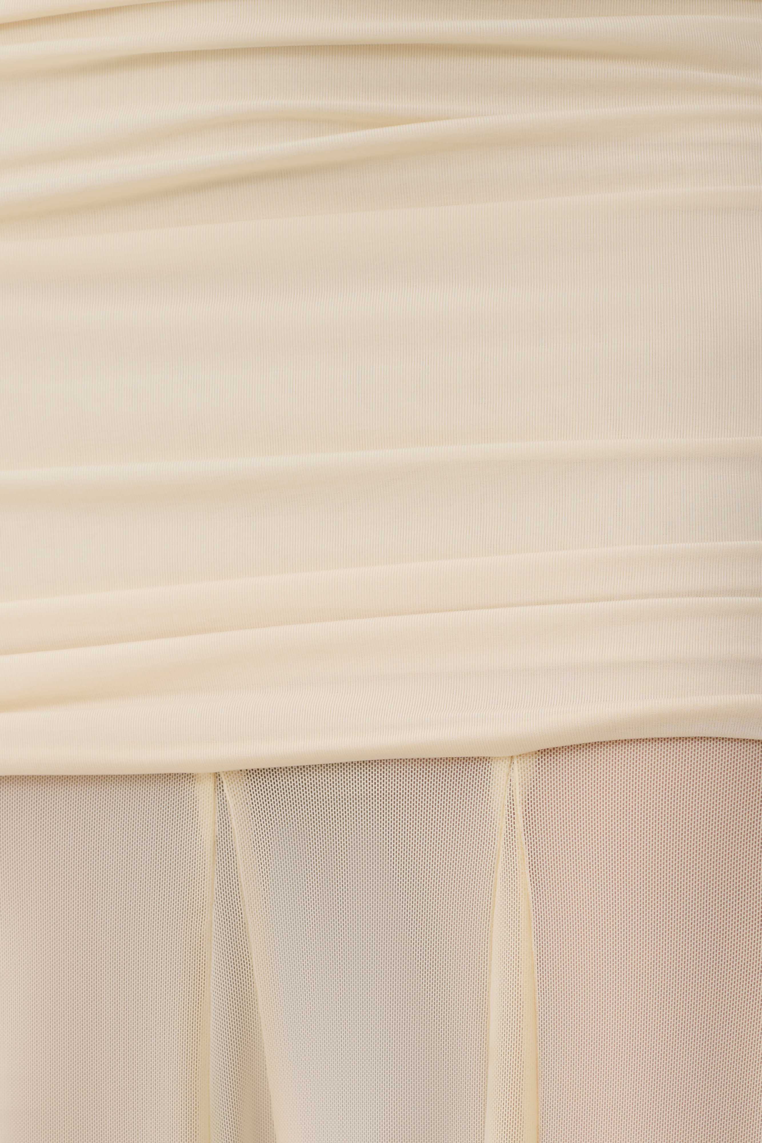 Jorja Draped Halter Slinky Maxi Dress - Ivory