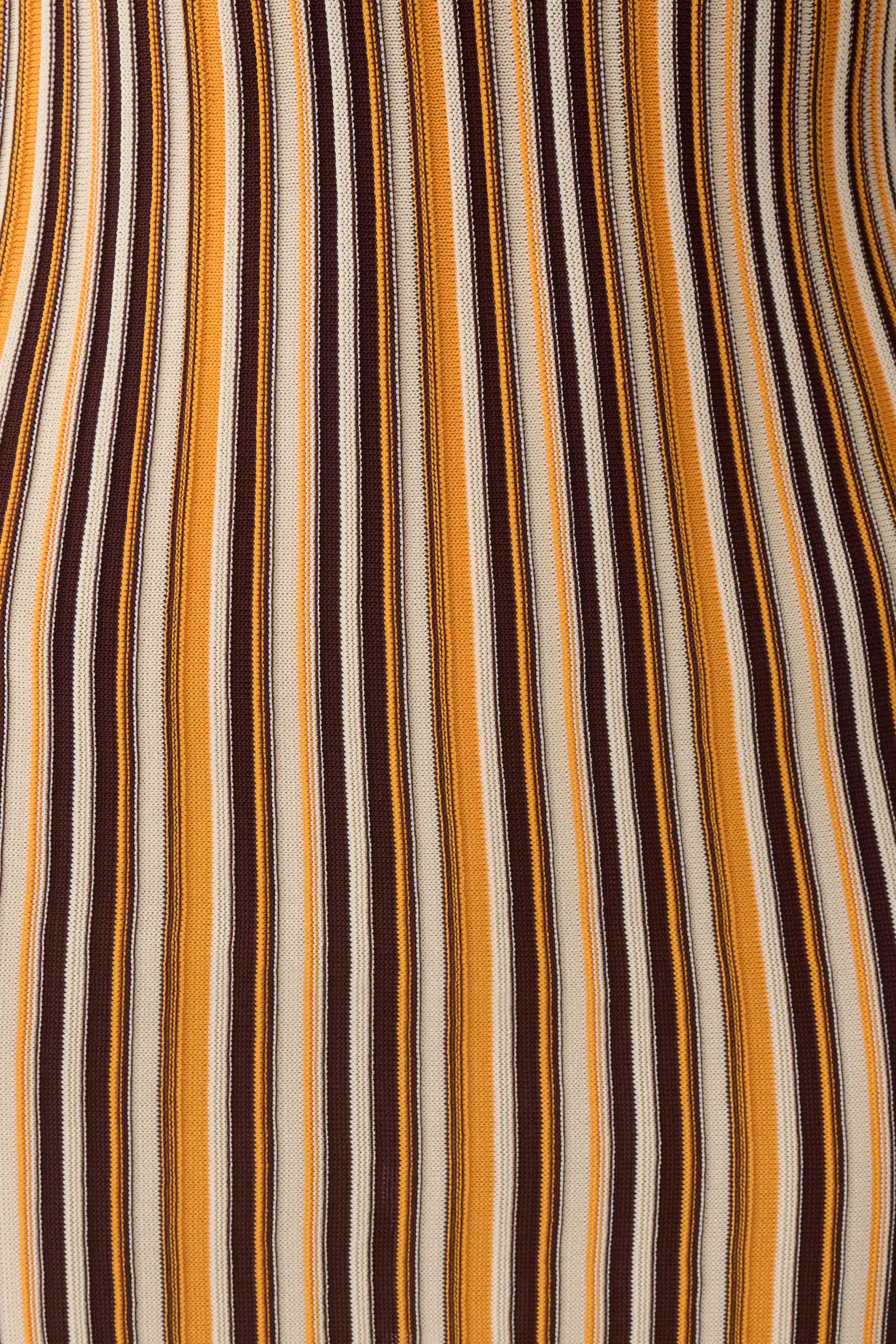 Meggie Striped Sleeveless Mini Dress - Orange/Chocolate