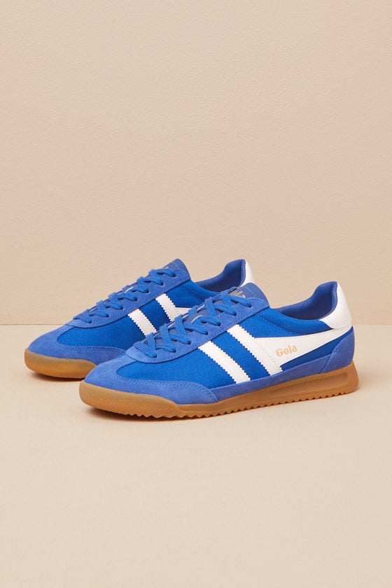 Tornado Sapphire Color Block Suede Leather Sneakers