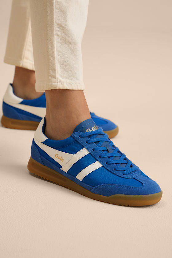Tornado Sapphire Color Block Suede Leather Sneakers