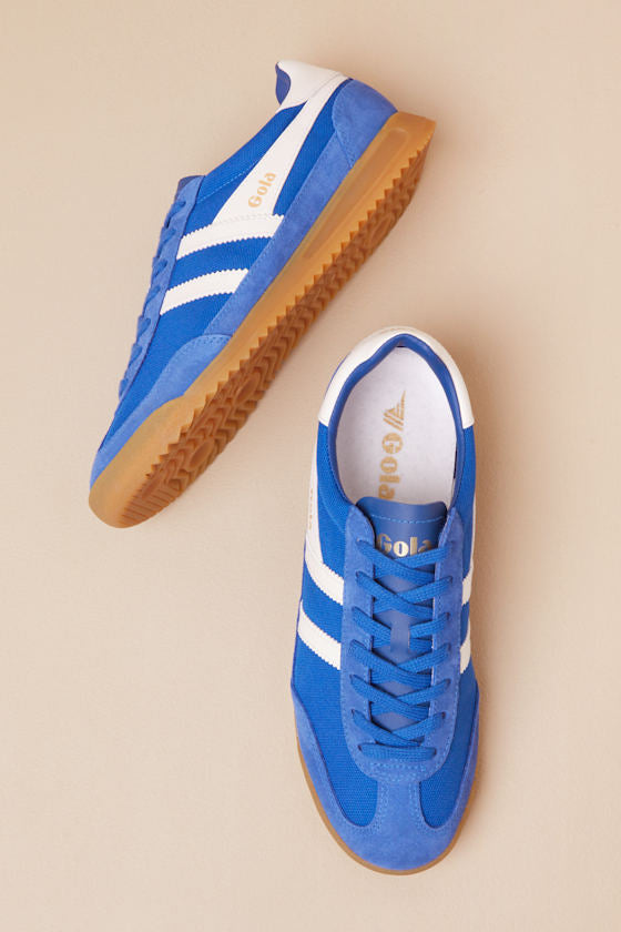 Tornado Sapphire Color Block Suede Leather Sneakers