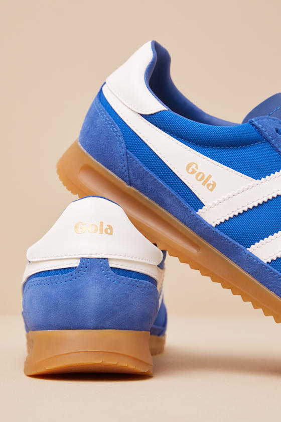 Tornado Sapphire Color Block Suede Leather Sneakers