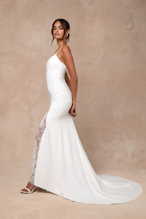 Esmeralda White Lace Mermaid Maxi Dress