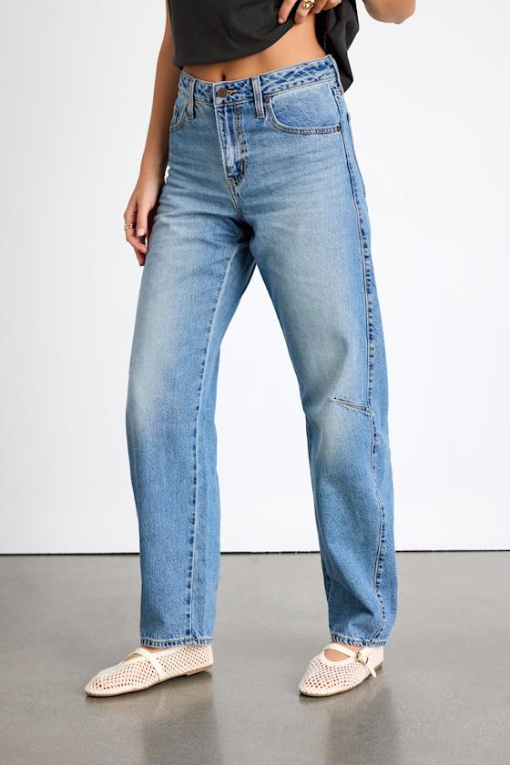 Baggy Dad Medium Wash Barrel Jeans