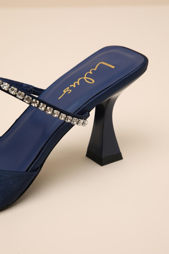 Noha Future Dusk Satin Rhinestone Mule Pumps