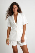 Cahira White High-Rise Shorts