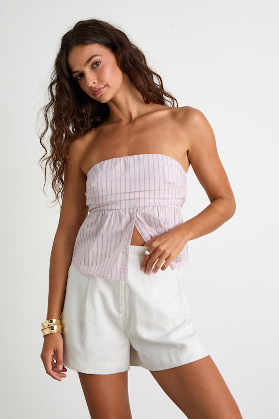 Cahira White High-Rise Shorts