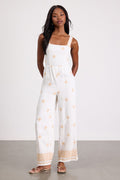 Arwen Ivory Embroidered Wide-Leg Jumpsuit