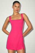 Admiring Cutie Pink Square Neck Cutout Twist-Back Skort Romper