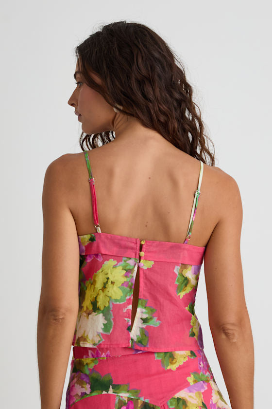 Tova Hot Pink Multi Floral Cami Top
