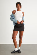 Mienna Black Low-Rise Mini Skirt
