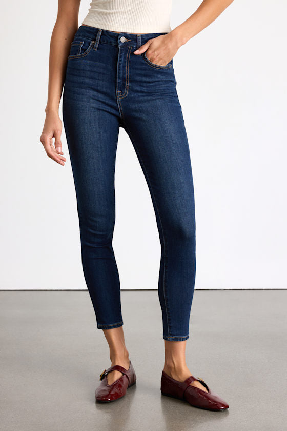 Alizah Dark Wash High-Rise Skinny Jeans