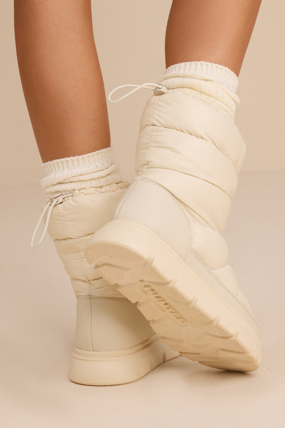 Maribel Ivory Waterproof Insulated Puffer Mid-Calf Boots