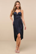 My Favorite Day Navy Tulip Skirt Midi Dress