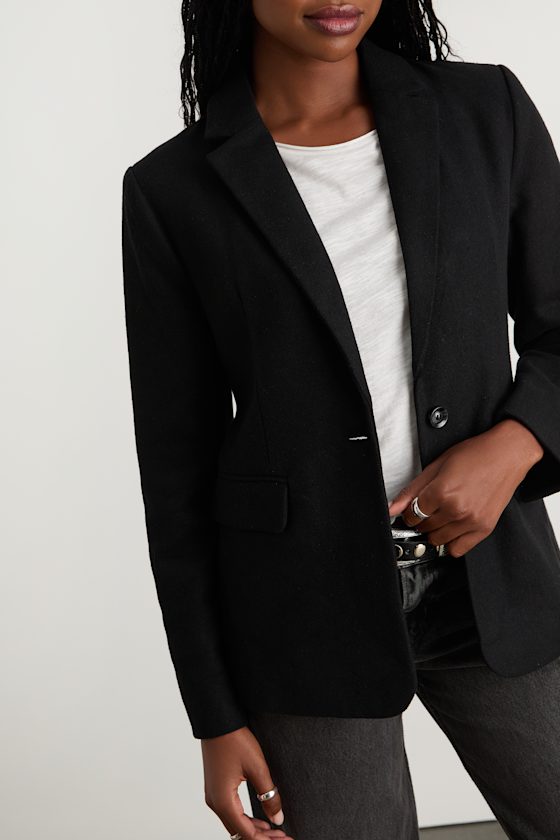 Sophisticated Chic Black Tweed Blazer